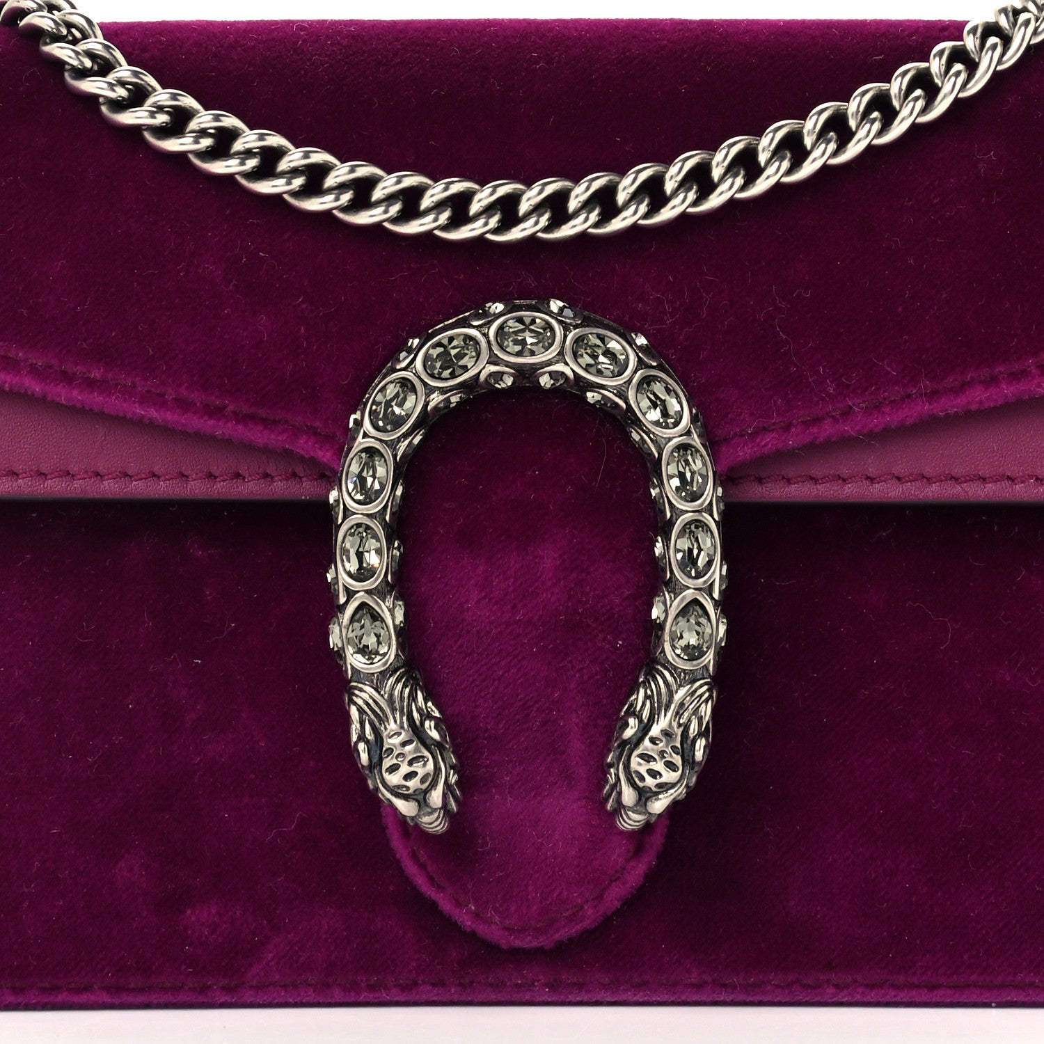 Gucci Velvet Super Mini Dionysus Shoulder Bag Fuchsia Violet Cyclamen 8 of 10