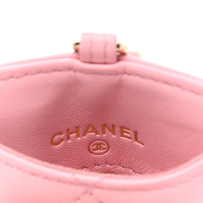 Chanel Lambskin Quilted Chanel Card Holder On Chain Pink 6 of 8