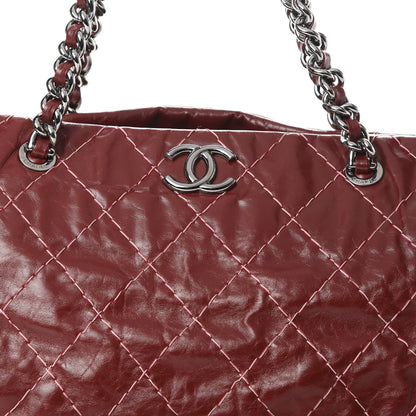 Chanel Glazed Goatskin Double Stitch Shoulder Bag Rouge 10 of 17