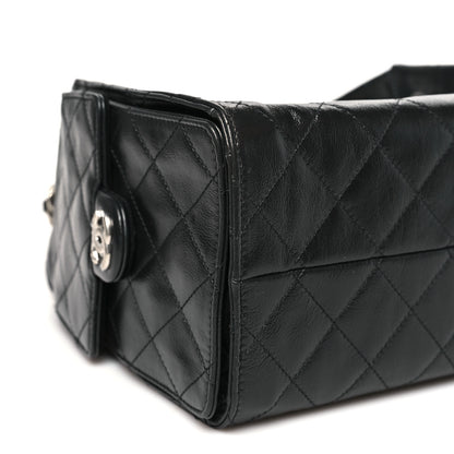 Chanel Shiny Crumpled Calfskin Quilted Small Chanel 25 Handbag Black 9 of 11