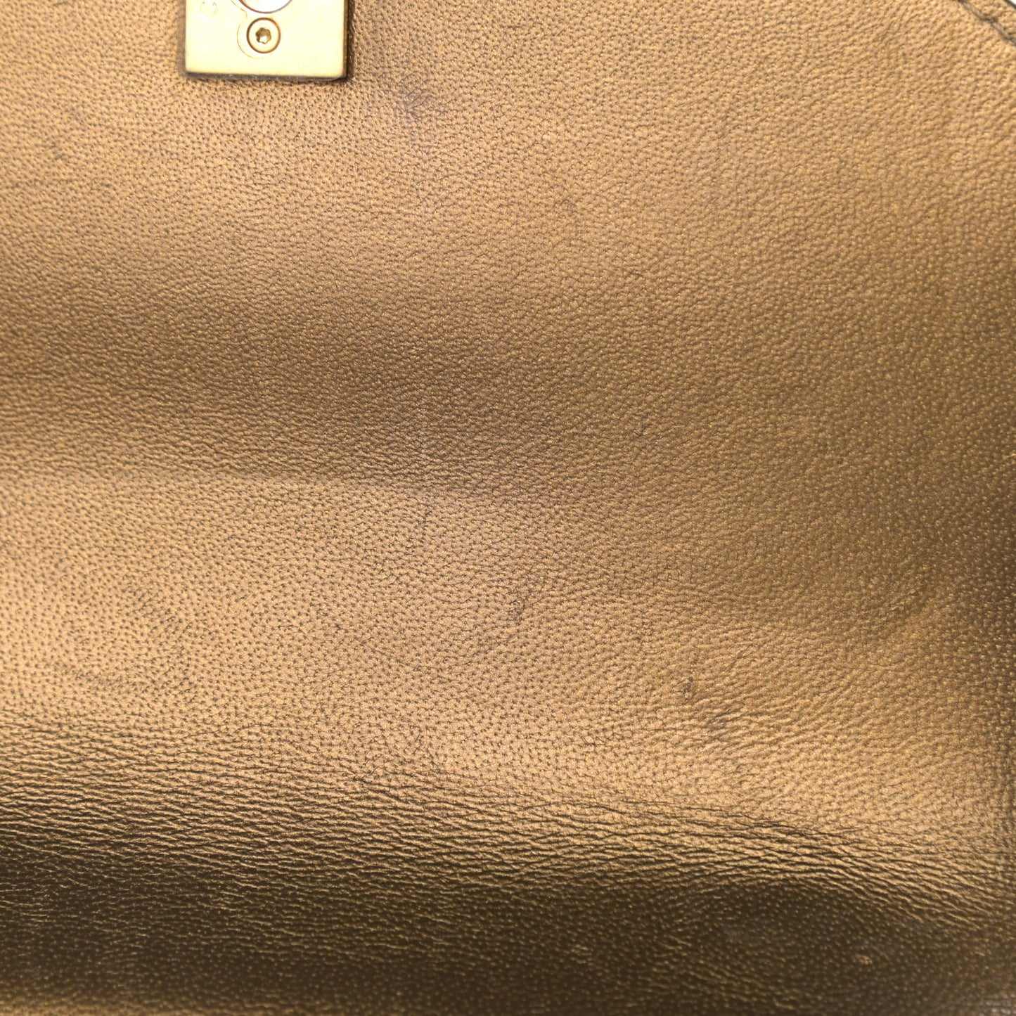 Metallic Calfskin Caviar Quilted Mini Chain Handle Flap Gold