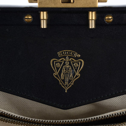 Gucci Velvet Diamante Leather Lady Stirrup Top Handle Bag Black 7 of 11