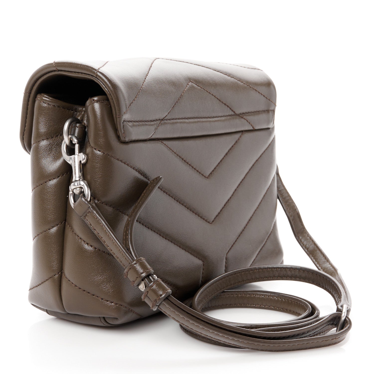 Saint Laurent Calfskin Y Quilted Monogram Toy Loulou Crossbody Bag Faggio 3 of 11