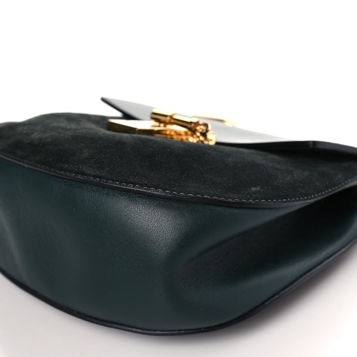 Suede Smooth Calfskin Drew Shoulder Bag Black