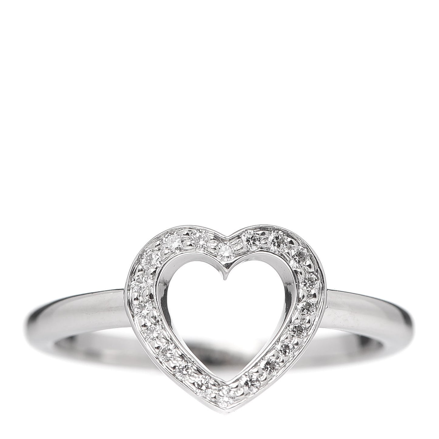 Platinum Diamond Heart Ring 49 4.75