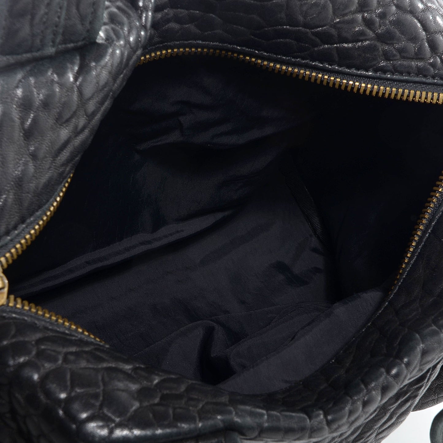 Pebbled Lambskin Rocco Black Antique Brass Hardware