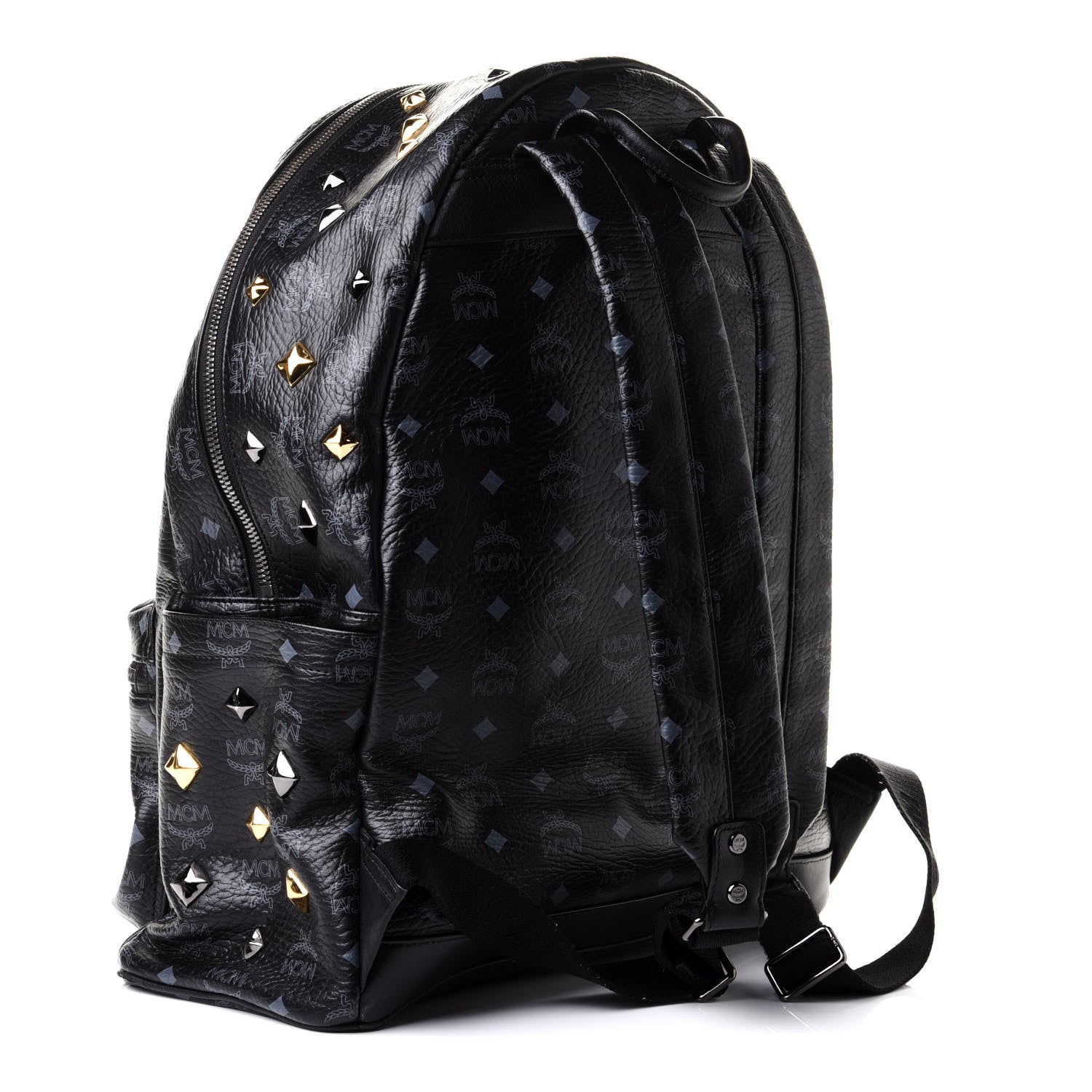 MCM Visetos Medium Studded Stark Backpack Black 2 of 10