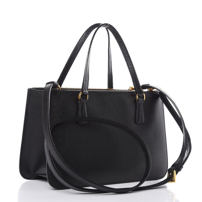 Prada Saffiano Mini Double Zip Tote Black 3 of 9