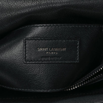 Saint Laurent Sheepskin Matelasse Chevron Monogram Medium College Bag Black 7 of 9