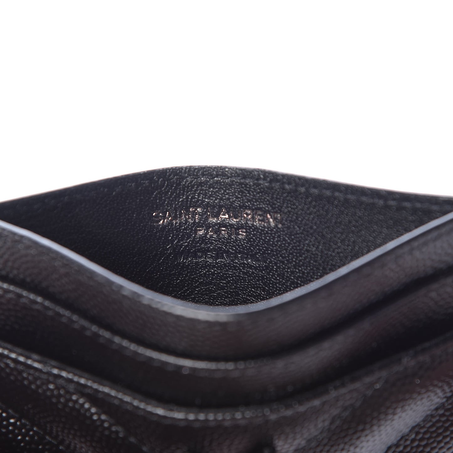 Grain De Poudre Matelasse Chevron Monogram Credit Card Case Black