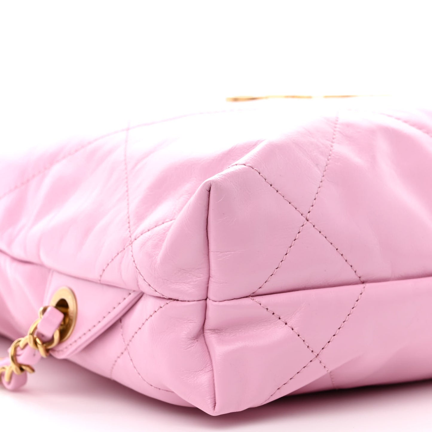 Shiny Calfskin Quilted Chanel 22 Backpack Lilac