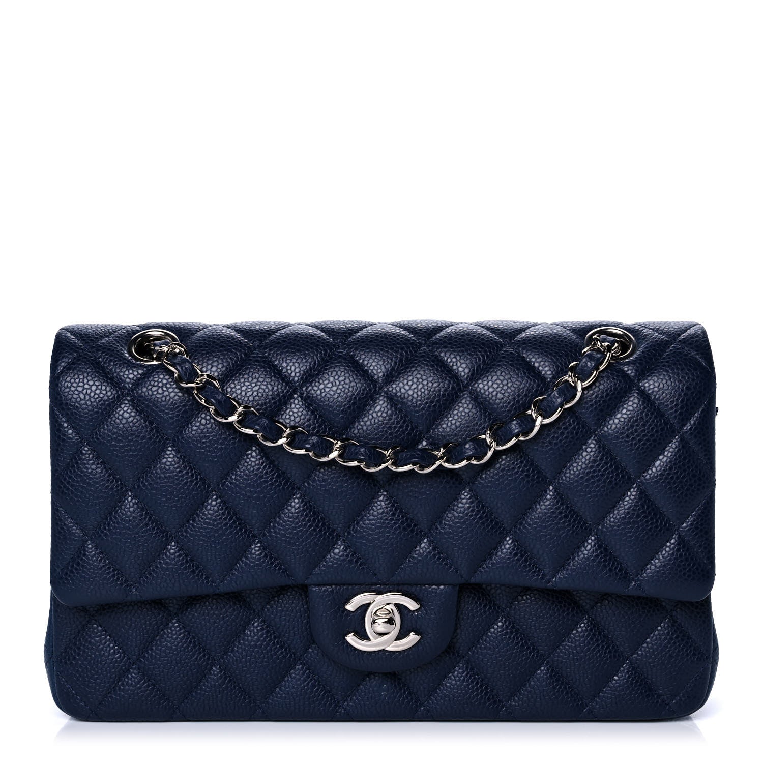 Chanel Caviar Quilted Medium Double Flap Navy 1 of 13