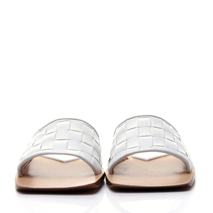 Bottega Veneta Nappa Intrecciato Squared Toe Flat Sandals 36 White 2 of 10