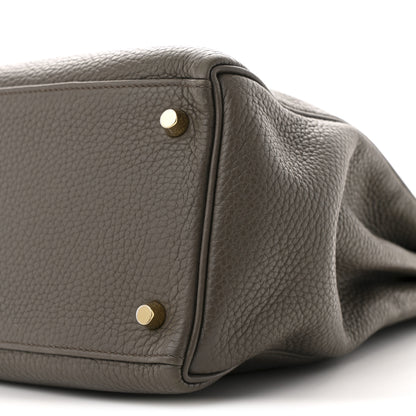 Hermes Taurillon Clemence Kelly Retourne 32 Etain 10 of 13
