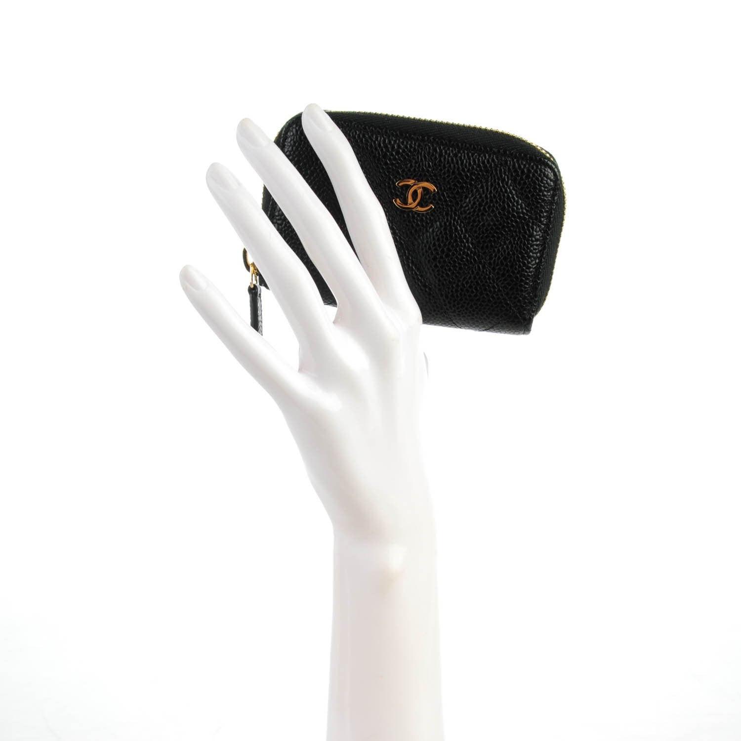 Chanel Caviar Quilted Zip Coin Purse Black 2 of 7