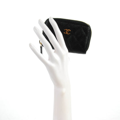 Chanel Caviar Quilted Zip Coin Purse Black 2 of 7