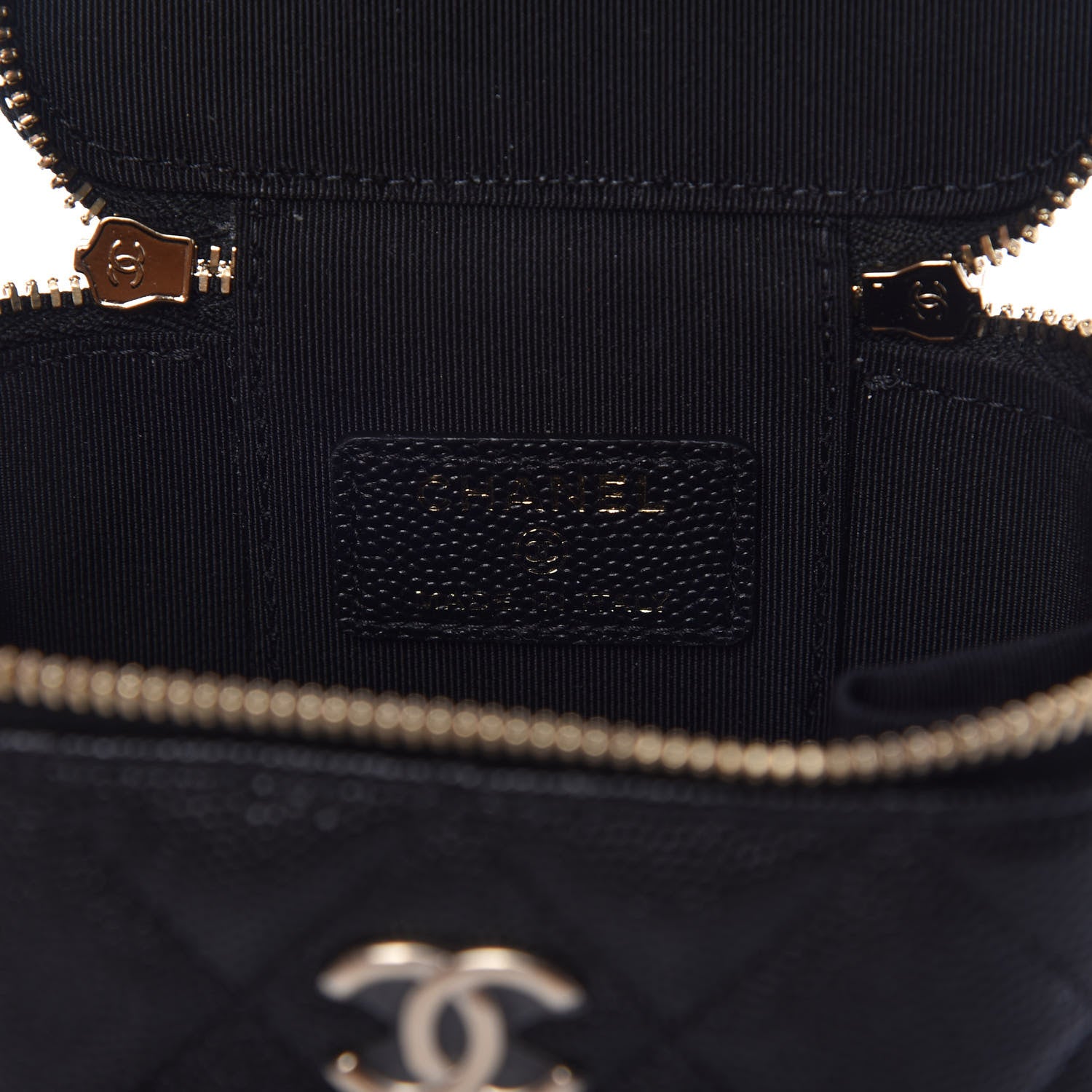 Chanel Caviar Quilted Mini Pearl On Top Vanity Case With Chain Black 8 of 10