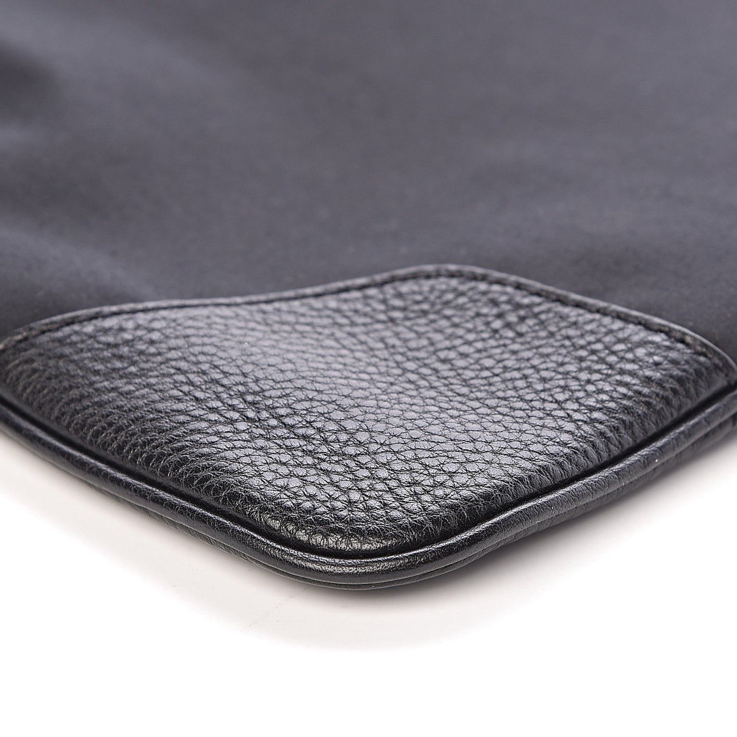 Canvas Calfskin Crest Embossed Flat Tote Black