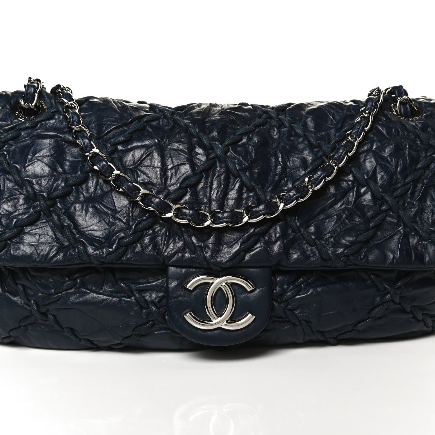 Chanel Calfskin Ultra Stitch Oversize Flap Navy 8 of 10