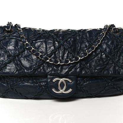 Chanel Calfskin Ultra Stitch Oversize Flap Navy 8 of 10