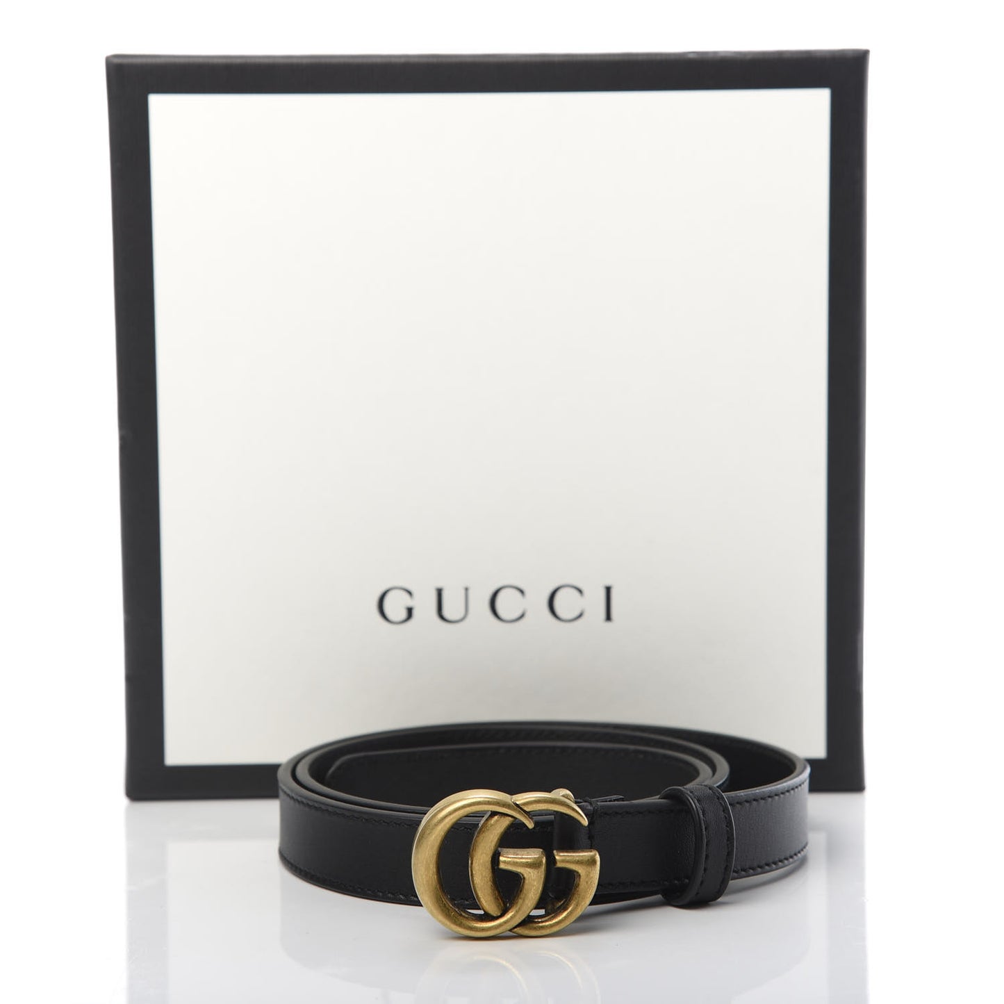 Calfskin Double G 20mm Belt 75 30 Black