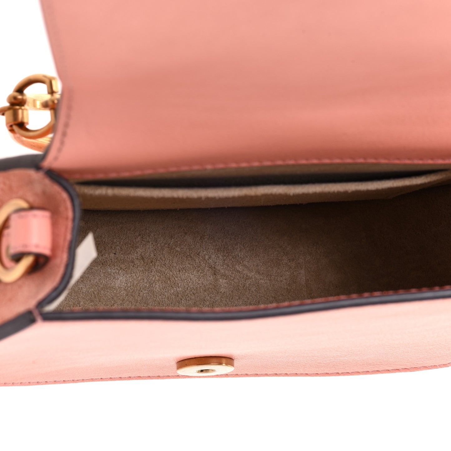 Calfskin Suede Small Nile Bracelet Bag Ideal Blush