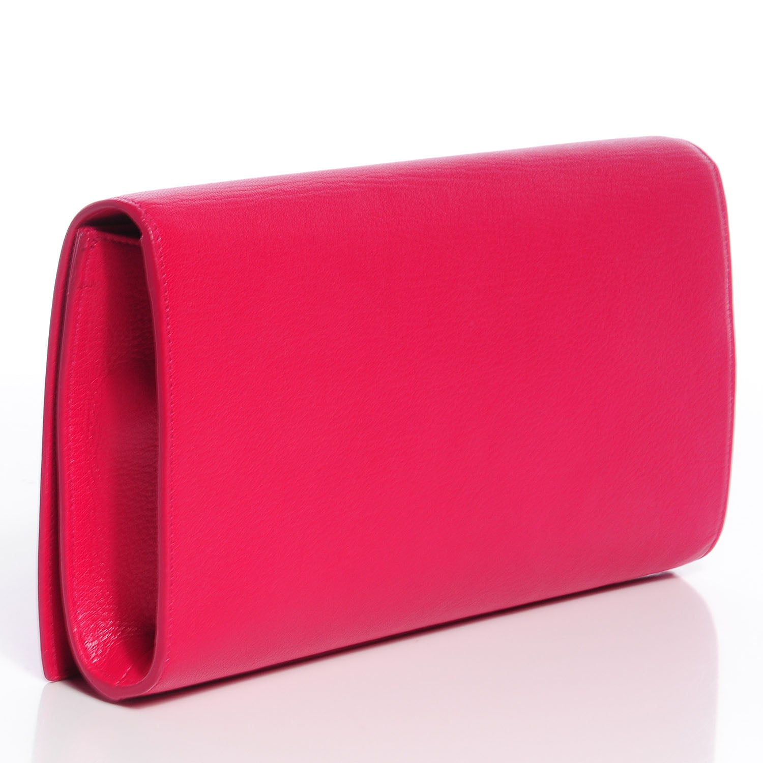 Saint Laurent Goatskin Monogram Large Belle De Jour Clutch Lipstick Fuchsia 3 of 7