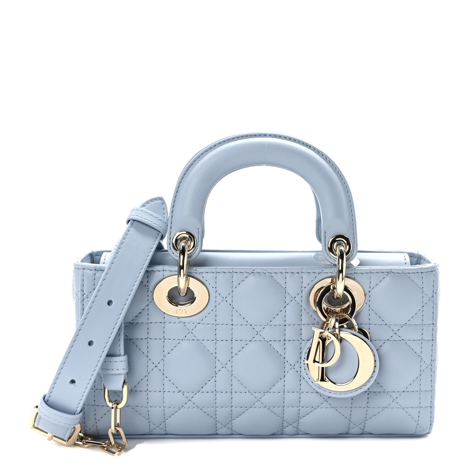 Christian Dior Lambskin Cannage Small Lady D-Joy Light Blue