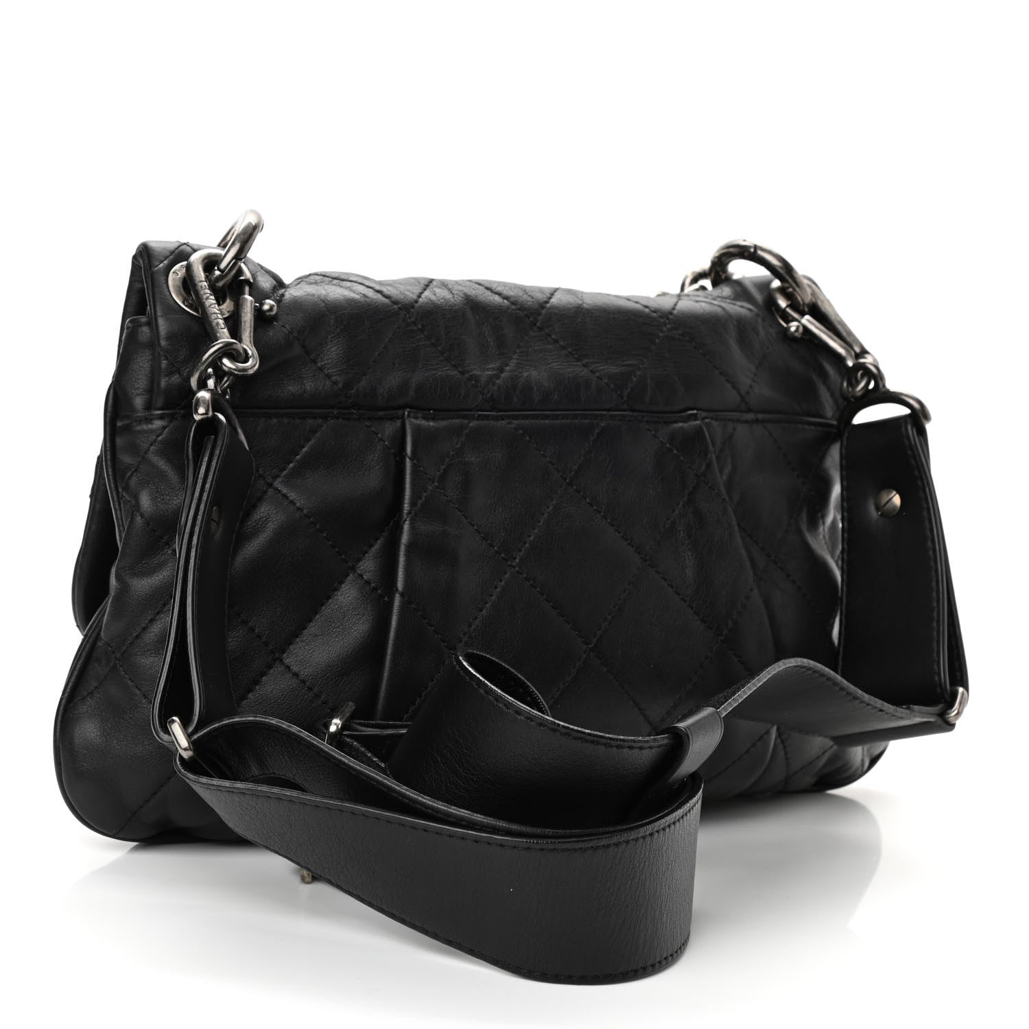 Chanel Calfskin Coco Pleats Messenger Flap Black 3 of 10