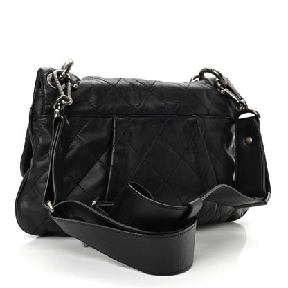 Chanel Calfskin Coco Pleats Messenger Flap Black 3 of 10