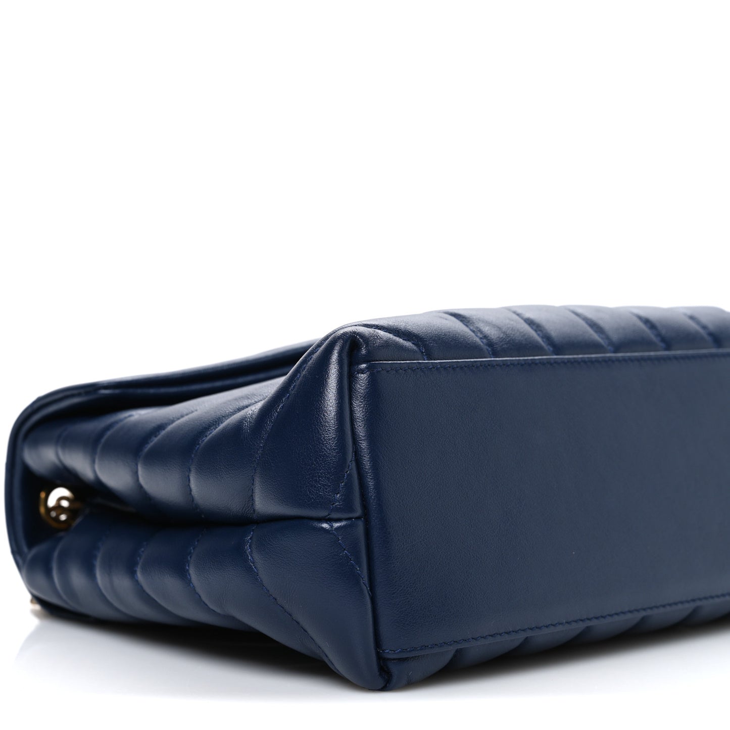 Calfskin Y Quilted Monogram Small Loulou Chain Satchel Navy