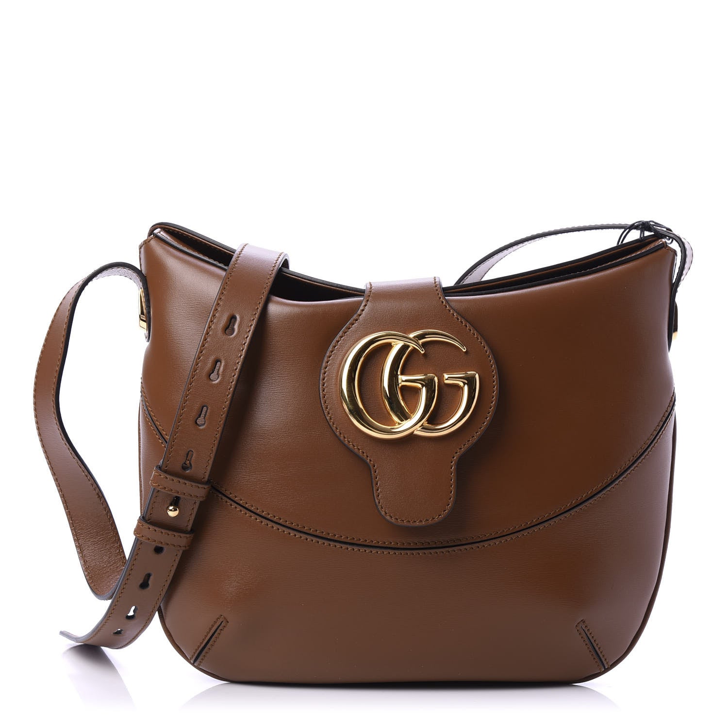 Gucci Boarded Plutone Calfskin Medium Arli Shoulder Bag Nocciola 1 of 11