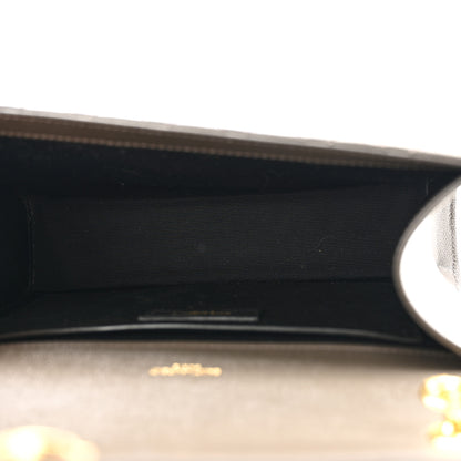 Saint Laurent Grain De Poudre Textured Mixed Matelasse Medium Triquilt Monogram Satchel Vert Fonce 5 of 11
