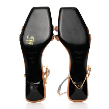 Saint Laurent Calfskin Ankle Strap Melody Sandals 38.5 Bisque 5 of 7