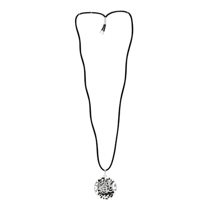 Cartier 18K White Gold Enamel Tsavorite Panthere De Cartier Pendant Cord Necklace 3 of 5