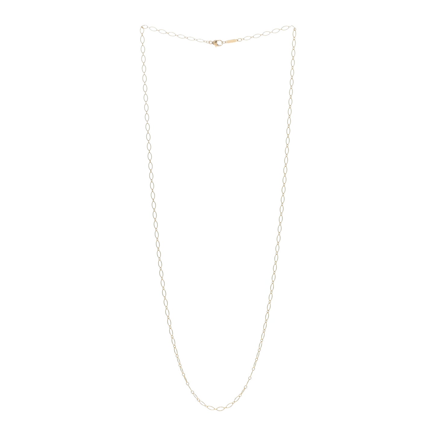 18K Yellow Gold Oval Link Chain Necklace 24"