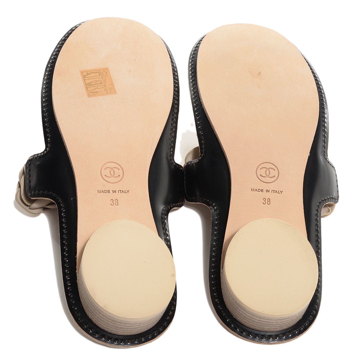 Chanel Lambskin Camellia Sandals 38 Light Grey 4 of 6