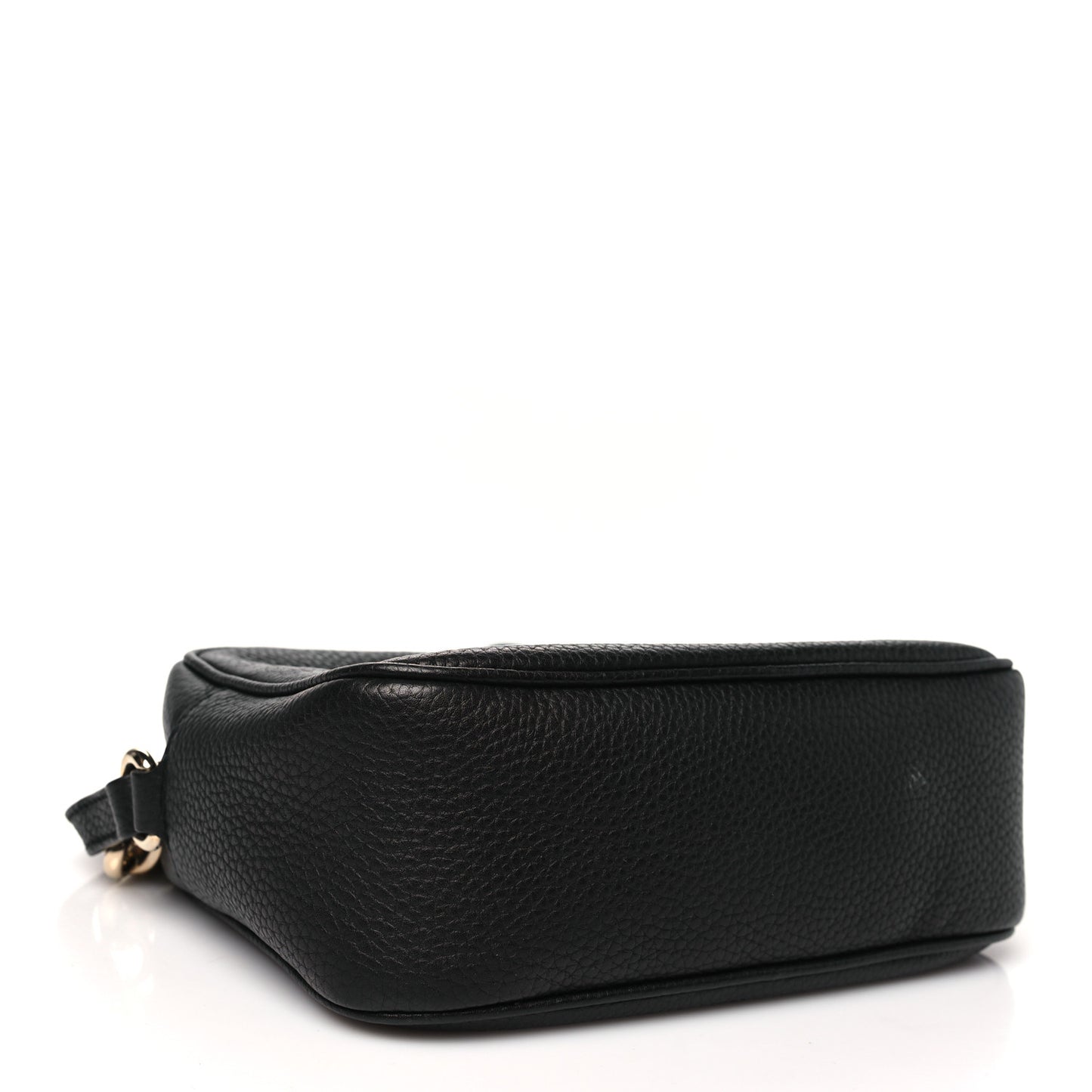 Pebbled Calfskin Small Soho Disco Bag Black