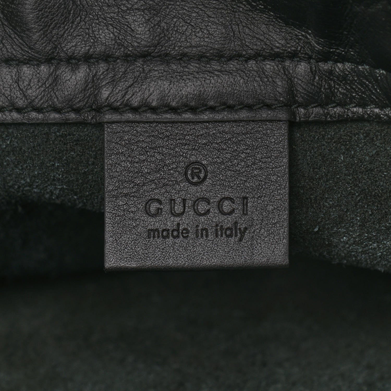 Gucci Calfskin Logo Drawstring Backpack Black 9 of 11