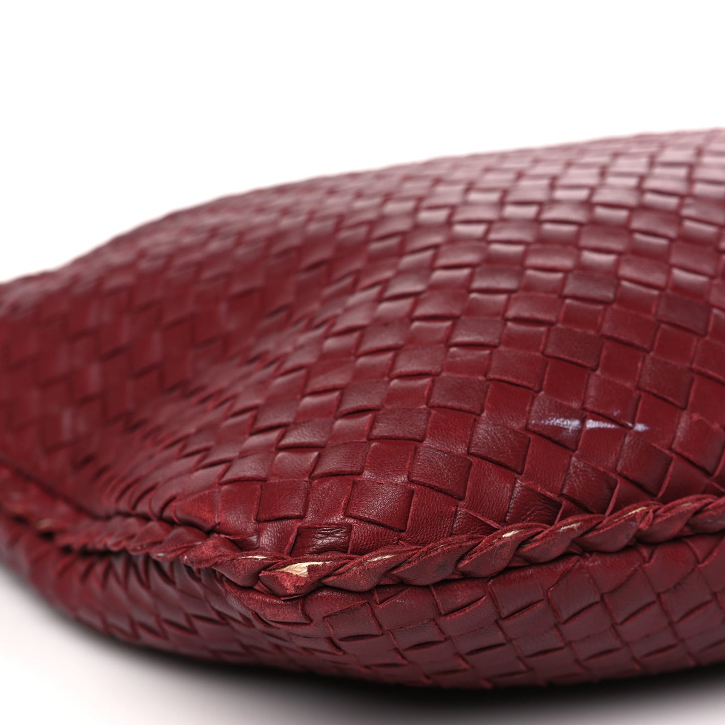 Nappa Intrecciato Large Veneta Hobo Vermillion