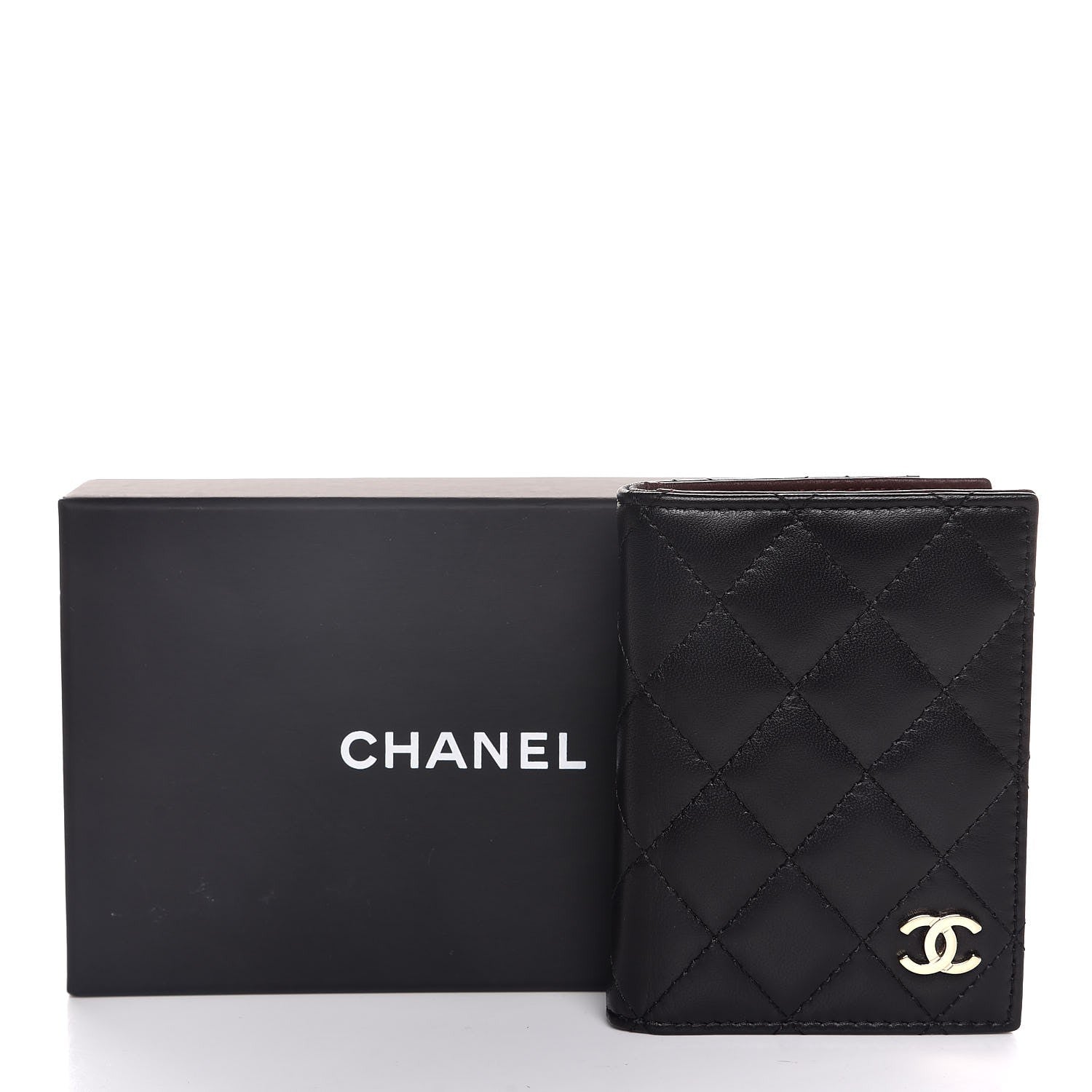 Chanel Lambskin Quilted Card Holder Wallet Black 8 of 8