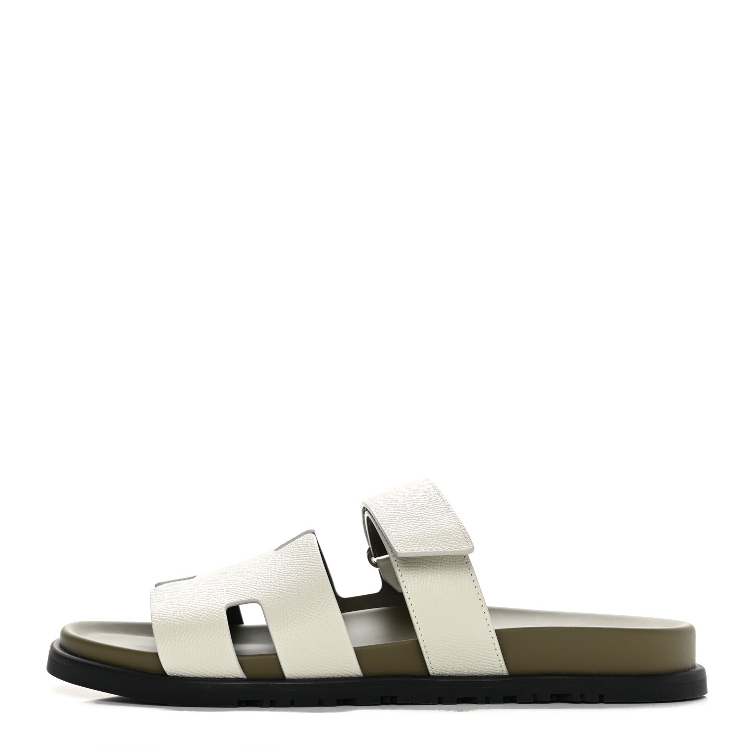 Hermes Epsom Mens Chypre Sandals 44 Beige Glaise Vert Toundra 1 of 8