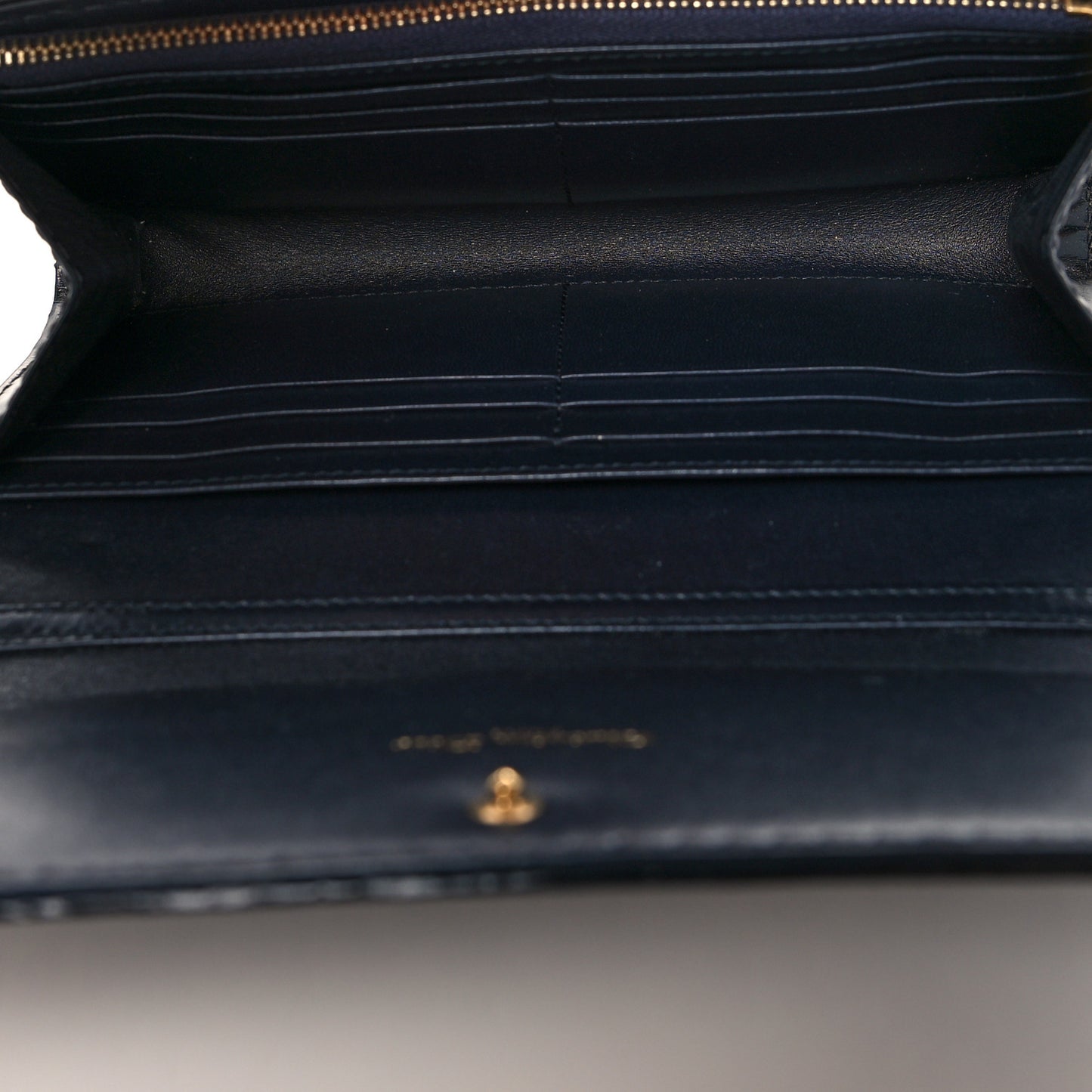 Oblique Chain Long Wallet Blue