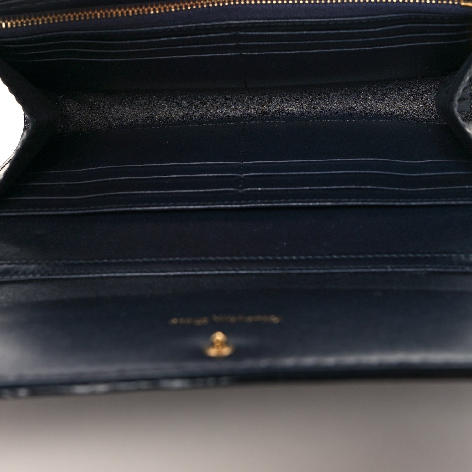 Christian Dior Oblique Chain Long Wallet Blue 5 of 9