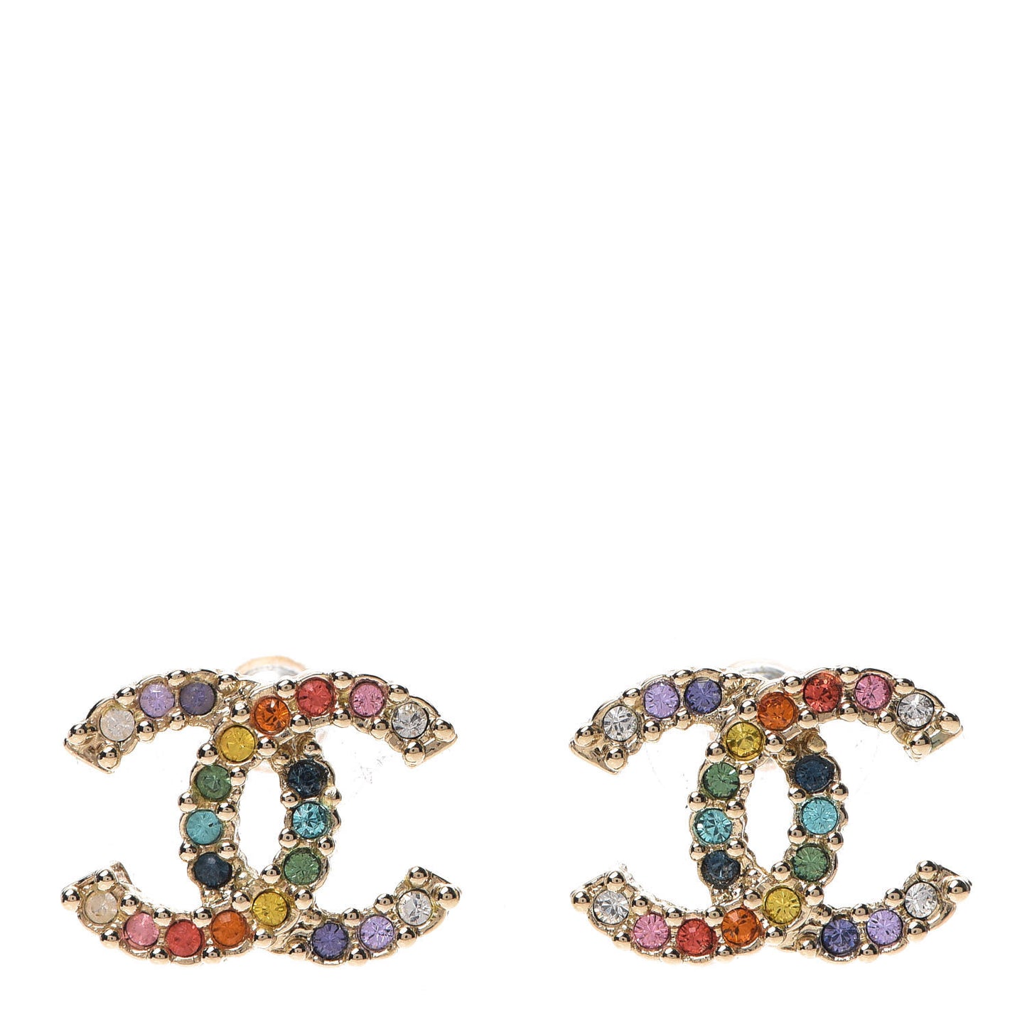 Crystal Over The Rainbow CC Earrings Gold Multicolor