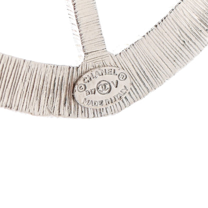 Chanel Swarovski Baguette Crystal CC Shield Brooch Silver 4 of 5