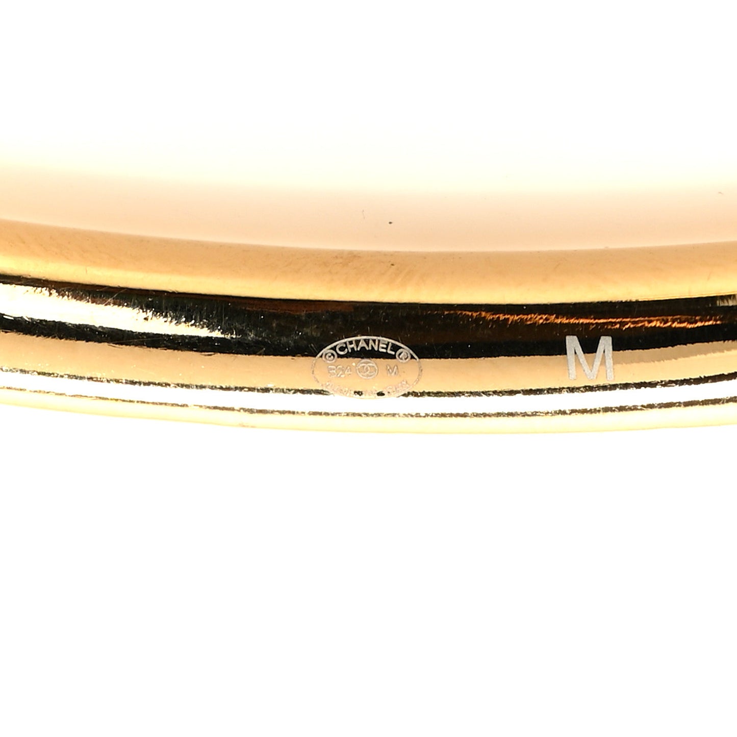 Enamel CC Bangle M Black Gold