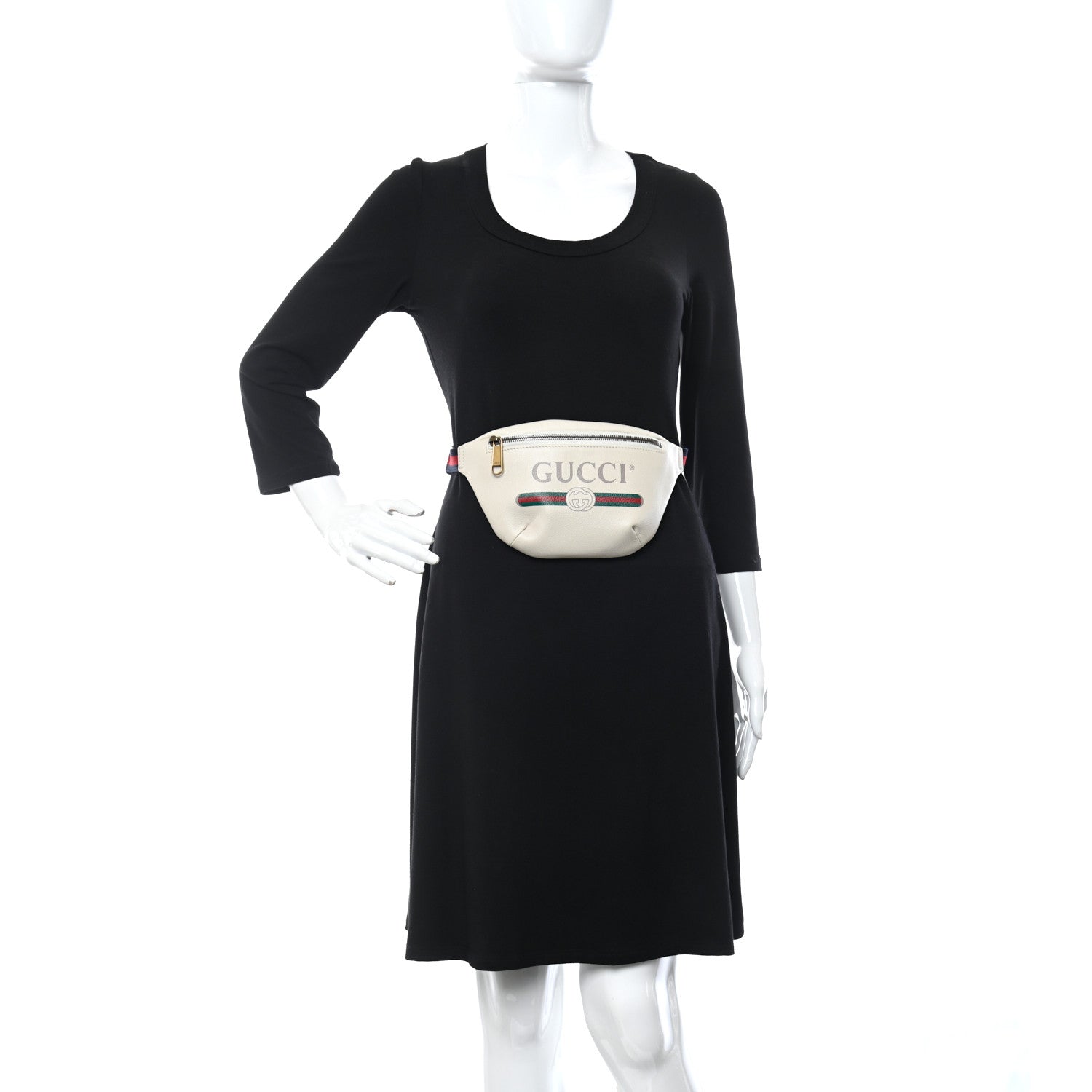 Gucci Grained Calfskin Small Logo Belt Bag White 2 of 10