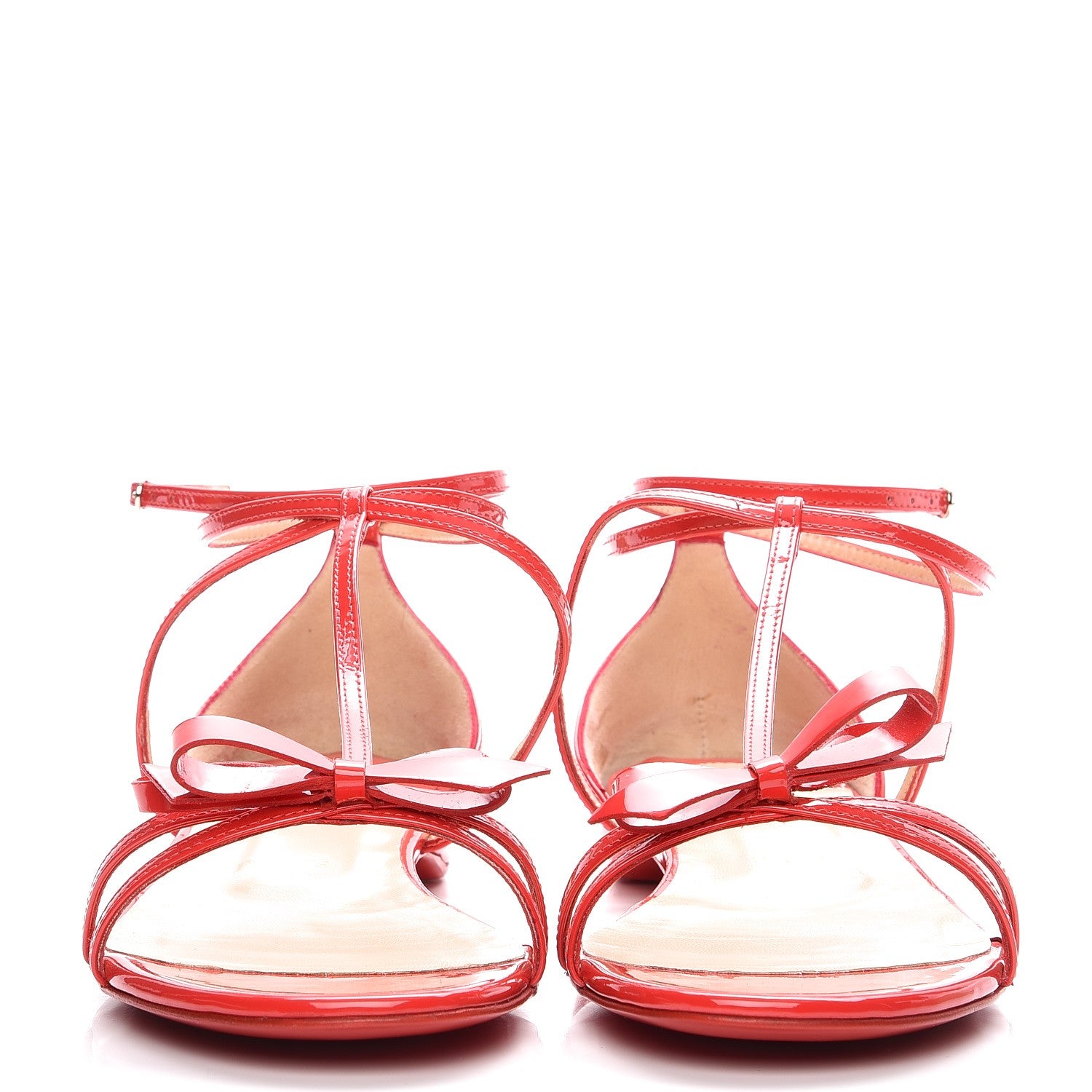 Christian Louboutin Patent Blakissima Flat Sandals 39 Fraise 2 of 8