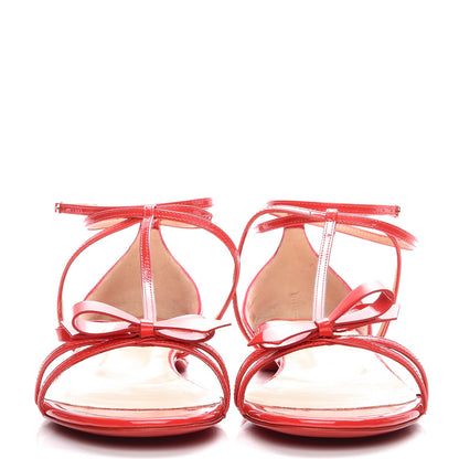 Christian Louboutin Patent Blakissima Flat Sandals 39 Fraise 2 of 8